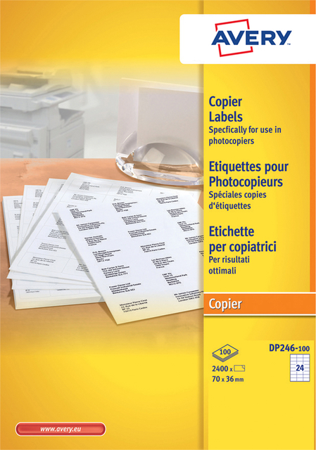 Etiquette Avery DP246-100 70x36mm 2400 pièces