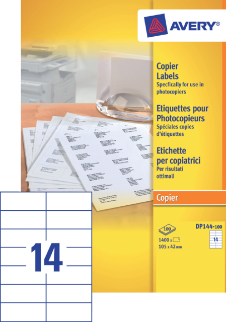 Etiquette Avery DP144-100 105x42mm 1400 pièces