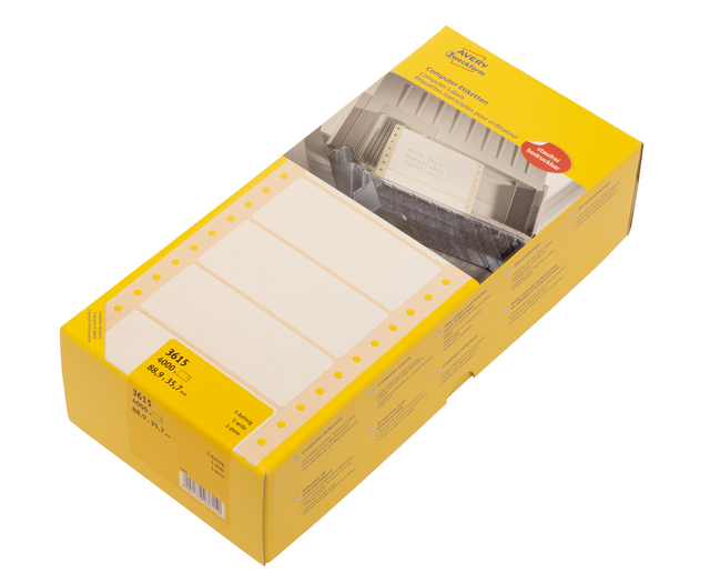 Etiquette Avery 3615 88,9x35,7mm 1 rangée blanc 4000 pcs
