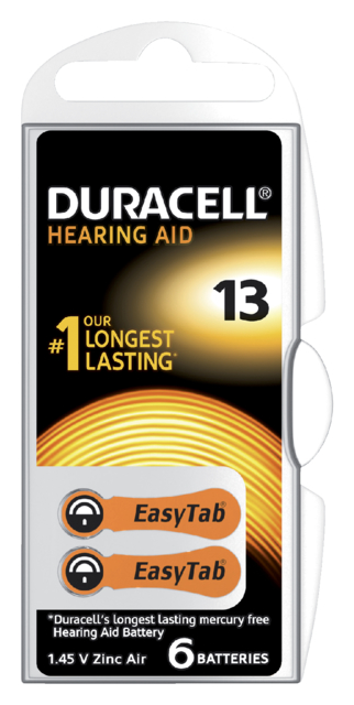 Batterij Duracell Hearing DA13 Ø7,9mm 310mAh 6 stuks