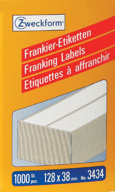 Etiquette d’affranchissement Avery Zw 3434 128x38mm 1000 pcs