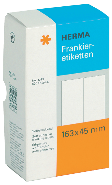 Frankeeretiket HERMA 4329 dubbel 163x45mm 500stuks