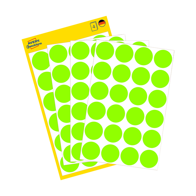 Etiquette Avery Zweckform 3174 rond 18mm vert 96 étiquettes