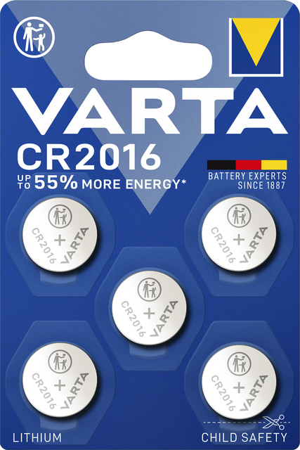 Pile bouton VARTA 5x CR2016 lithium