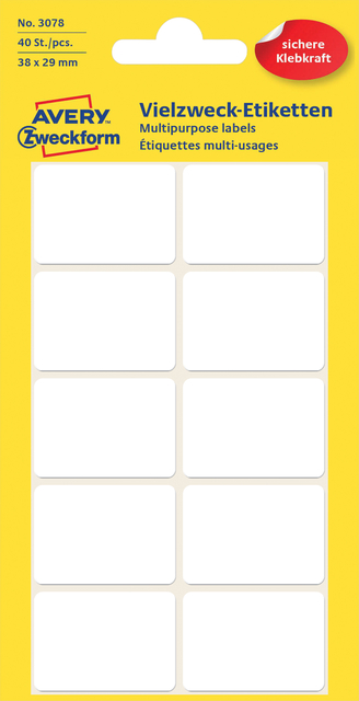 Etiquette Avery Zweckform 3078 38x29mm blanc 40 pièces