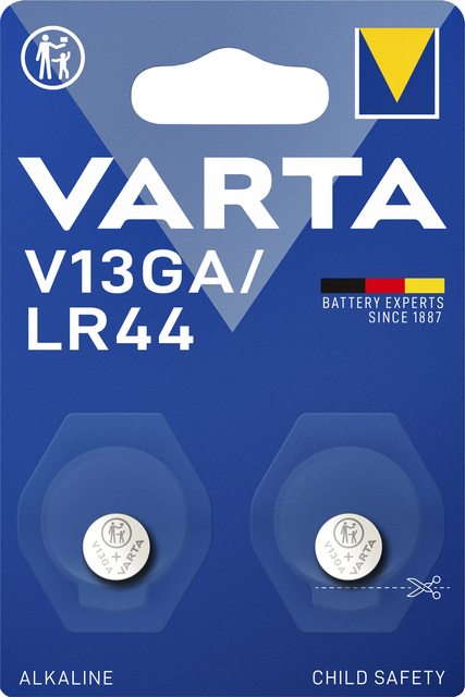 Pile bouton Varta V13GA lithium alcaline blister 2 pièces