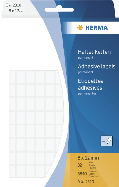 Etiquette HERMA 2310 8x12mm blanc 3840 pièces