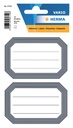 Etiquette cahier HERMA 5719 82x55mm cadre gris 12 pièces