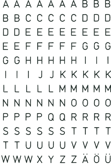 Etiquette HERMA 4154 lettres A-Z noir/transp 5mm