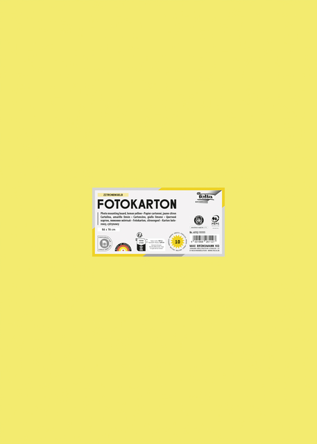 Carton photo Folia 50x70cm 300g 10 feuilles n° 12 jaune citron