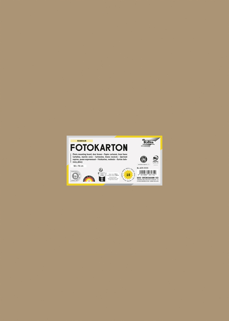 Carton photo Folia 50x70cm 300g 10 feuilles n° 75 marron clair