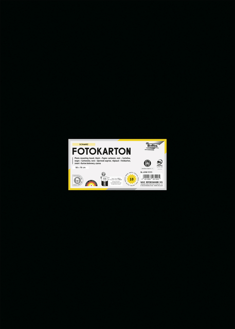 Fotokarton Folia 300gr 50x70cm 10vel 90 zwart