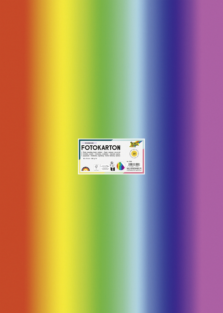 Carton photo Folia 50x70cm 300g 10 feuilles n° 1650 arc-en-ciel