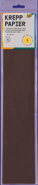Papier crépon Folia 250x50cm 10 feuilles n° 115 marron foncé