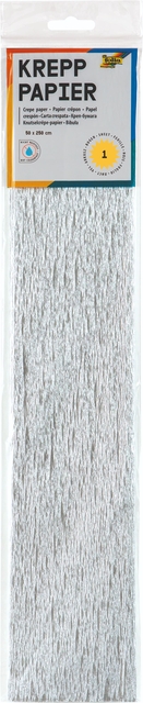 Papier crépon Folia 250x50cm 10 feuilles n° 9126 argent