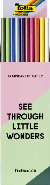 Transparant papier Folia 70x100cm 42gr assorti kleuren