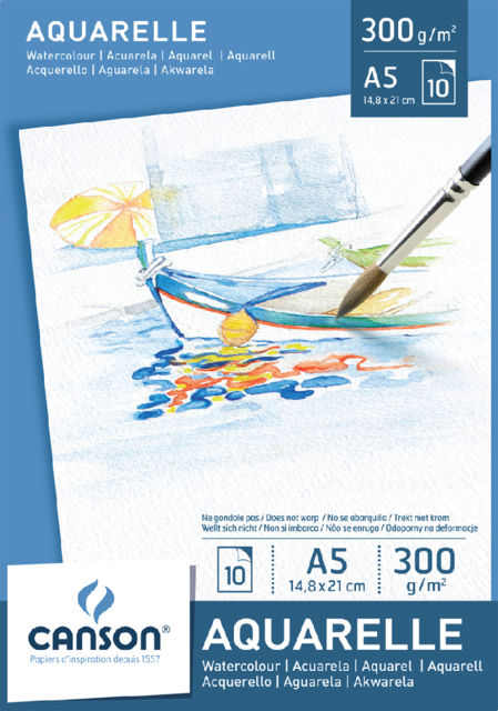 Aquarelblok Canson Graduate A5 250gr 20vel