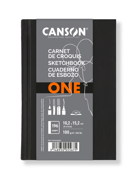 Carnet de croquis Canson Art Book One Couverture blanche 102x152mm 100 feuilles blanches 100g