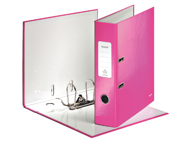 Classeur à levier Leitz WOW 180° A4 80mm laminé rose