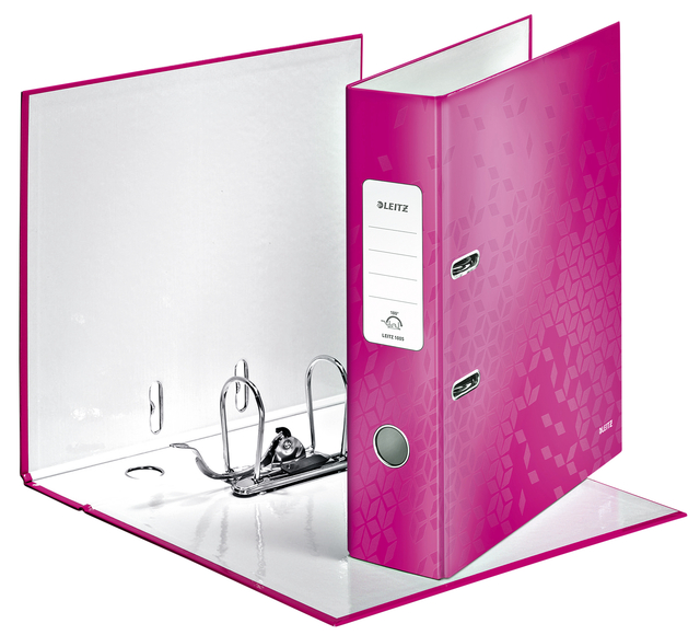 Classeur à levier Leitz WOW 180° A4 80mm laminé rose