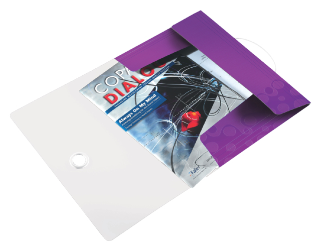 Chemise à élastique Leitz WOW A4 3 rabats PP violet