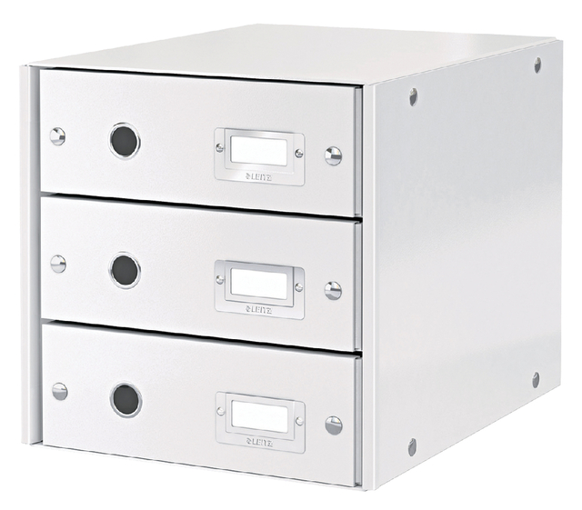 Bloc de classement Leitz Click & Store WOW 3 tiroirs carton recyclé blanc