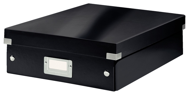 Opbergdoos Leitz Wow Click & Store organiser 280x100x370mm middel gerecycled karton zwart
