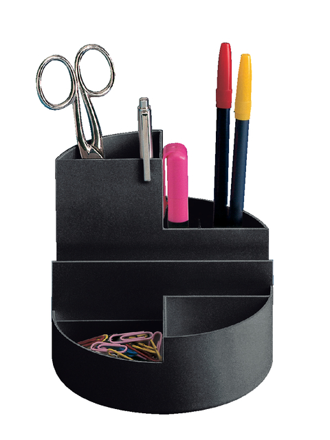 Organiseur MAULrundbox 7 compartiments Ø140x125mm noir