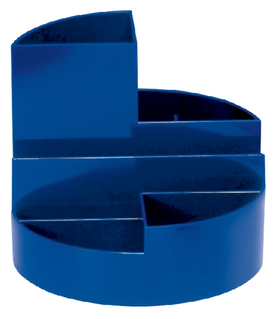 Pennenkoker MAUL roundbox 7 vakken Ø140x125mm blauw