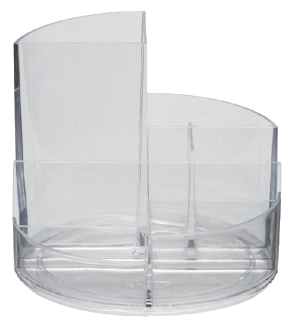 Pennenkoker MAUL roundbox 7 vakken Ø140x125mm transparant