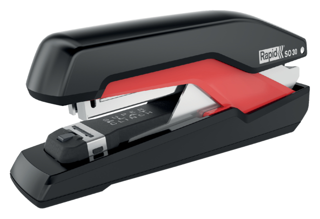 Agrafeuse Rapid S30 bande complète 30 feuilles 24/6 noir/rouge