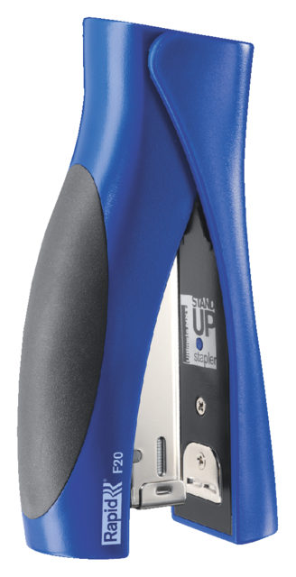 Agrafeuse Rapid F20 StandUp demi-bande 20 fls 24/6 bleu