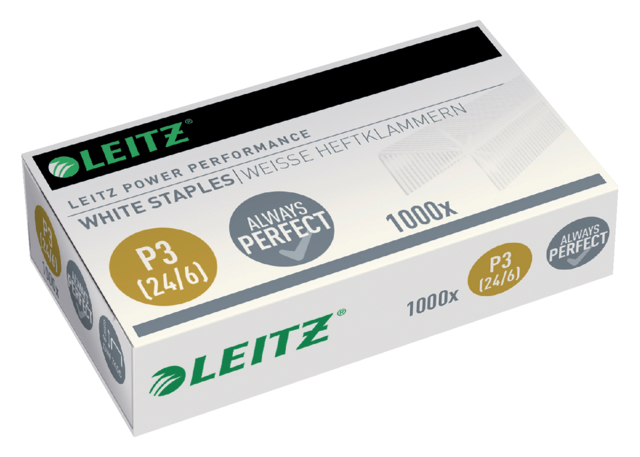 Agrafes Leitz 24/6 blanc 1000 pcs