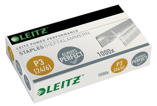 Agrafes Leitz 24/6 zingué 1000 pièces