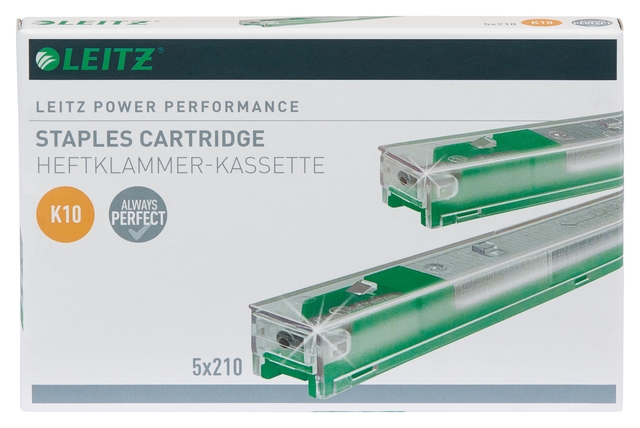 Agrafes Leitz cassette K10 26/10 zingué 1050 pièces