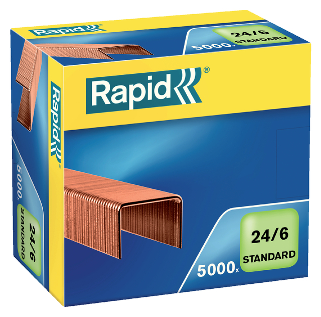 Agrafes Rapid 24/6 cuivré standard 5000 pièces