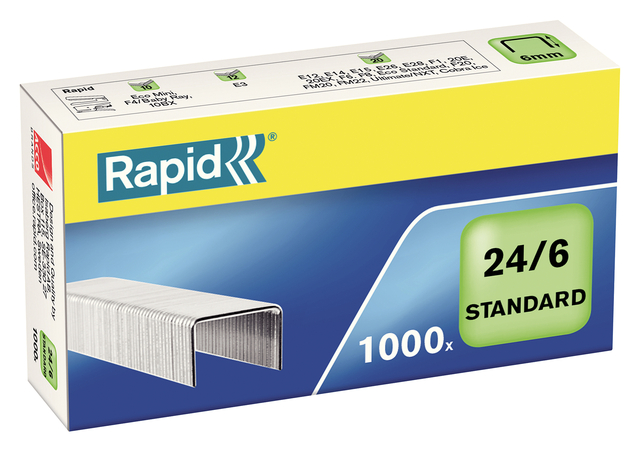 Nieten Rapid 24/6 gegalvaniseerd standaard 1000 stuks