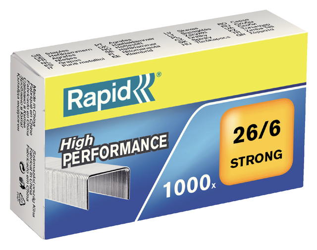 Agrafes Rapid 26/6 galvanisé strong 1.000 pièces