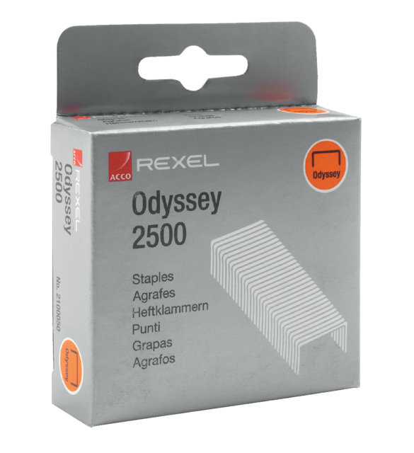 Agrafes Rexel Odyssey zingué 2500 pièces