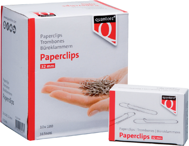 Paperclip Quantore R2 32mm kort 100 stuks