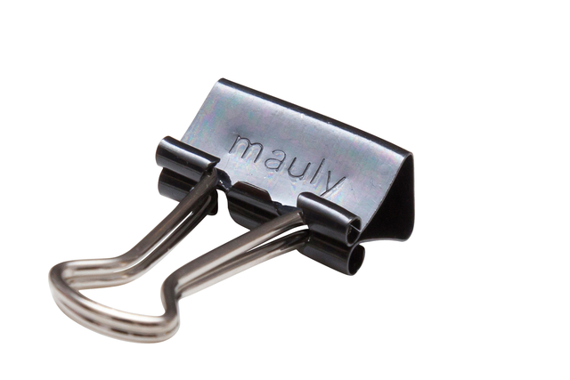 Pince à papier MAUL 215 Foldback 13mm noir 12 pièces