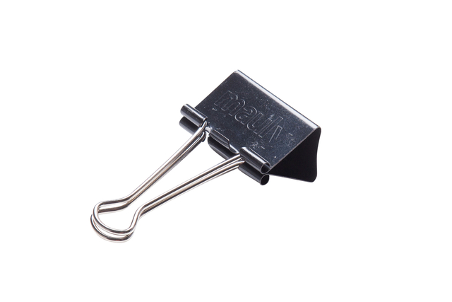 Pince à papier MAUL 215 Foldback 19mm noir 6 pièces