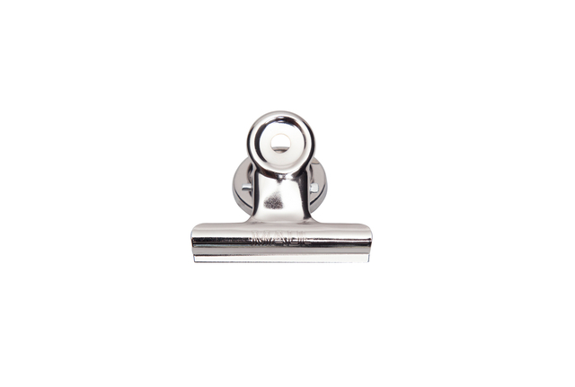 Papierklem MAUL Bulldog met magneet 52mm zilver 2 stuks