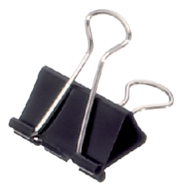 Pince à papier MAUL 213 Foldback 32mm noir 12 pièces