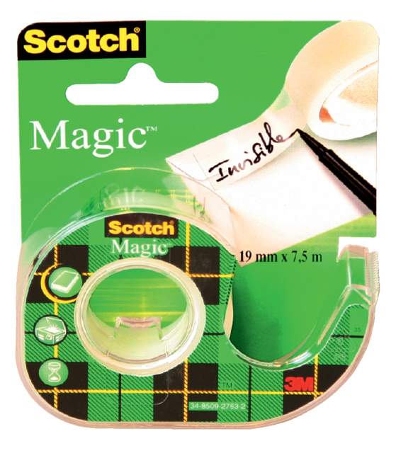 Plakband Scotch Magic 810 12mmx10m onzichtbaar  + plakbandhouder