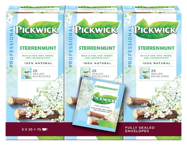 Thé Pickwick sterrenmunt 25x 2g avec enveloppe