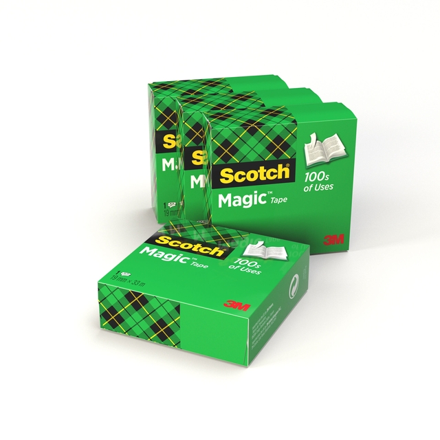 Ruban adhésif Scotch Magic 810 19mmx33m invisible 4 rouleaux