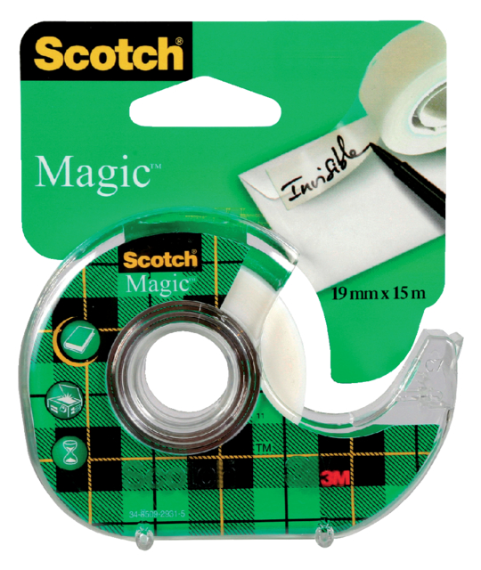 Ruban adhésif Scotch Magic 810 15mx19mm invisible + dévidoir