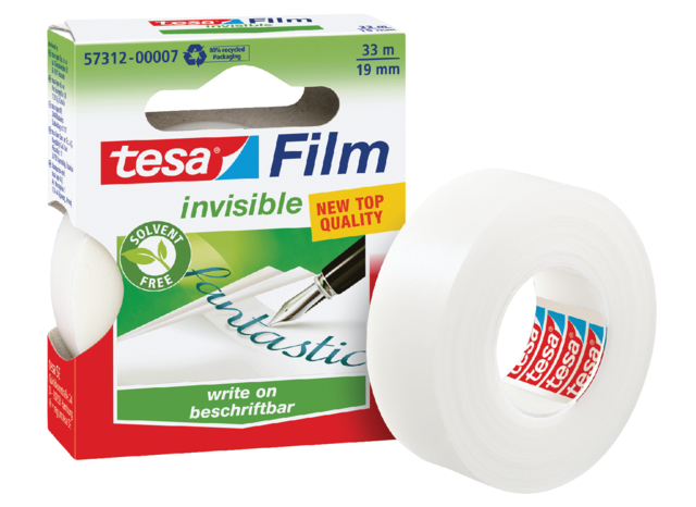 Plakband tesafilm® Invisible 33mx19mm mat transparant,