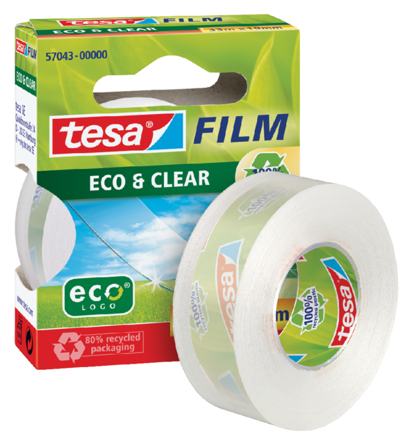 Plakband tesafilm® Eco & Clear 33mx19mm transparant